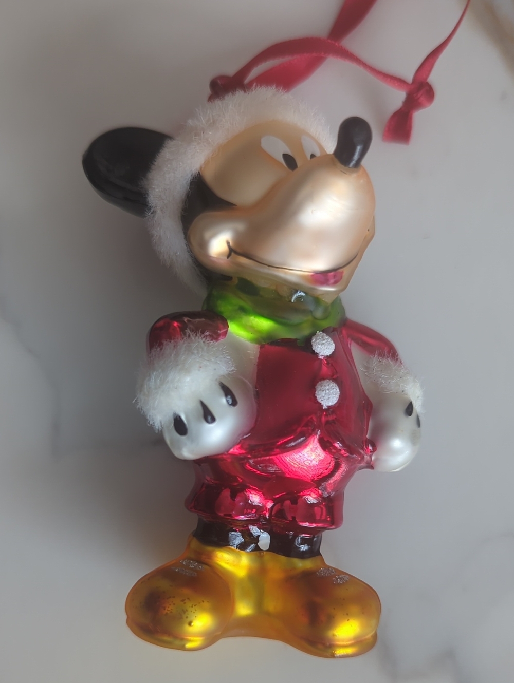 Blown Glass Mickey Mouse Christmas Tree Ornament Rare No Box